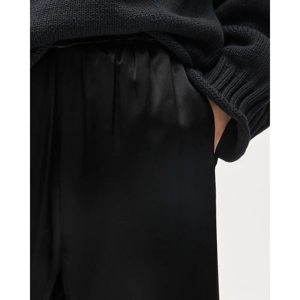 J. Crew Cosmo Pant Luster Charmeuse Elastic waist Black Size PXS NWT